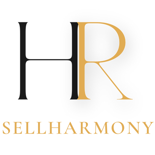 Das Sellharmony Logo. HR oben und sellharmony steht darunter in eleganter schrift